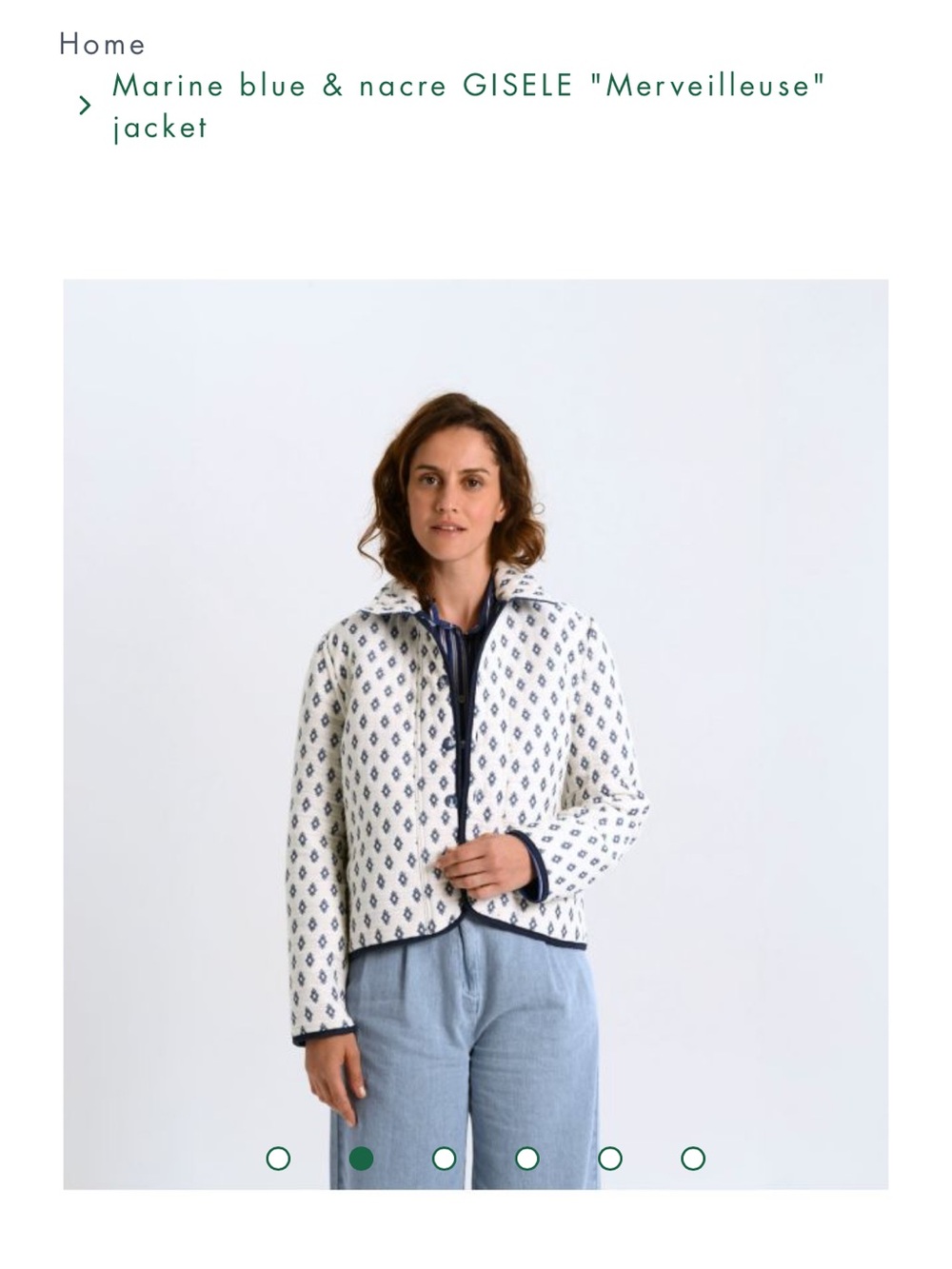 Souleiado- Navy blue & white GISELE "Merveilleuse" jacket - Picture 3 of 11
